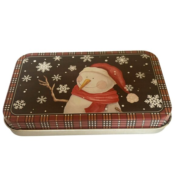 Set Of 5 Christmas-Themed Metal Gift Tins W Santa/Snowman Christmas Holiday - Picture 7 of 9